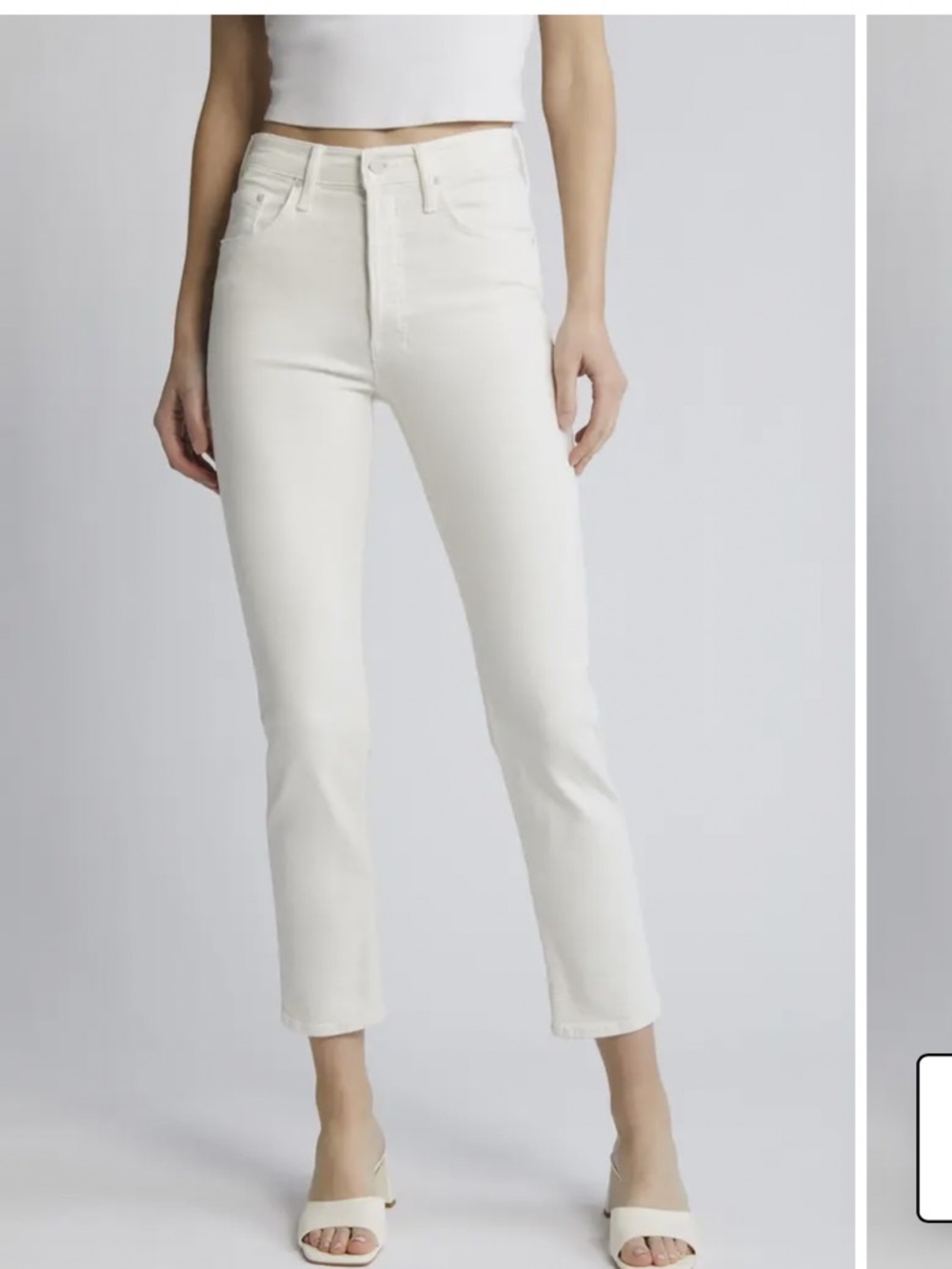 Mother The Tomcat High
Waisted Ankle Jeans in Cream
Puffs size 25
